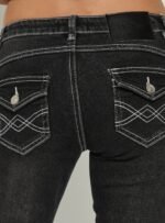 Clynee Ultra Low Rise Bootleg Jeans Vintage Black - Image 7