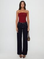 Oscuro Longline Mesh Corset Top Berry - Image 7