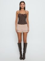 Marguerite Halter Top Brown Polka - Image 7