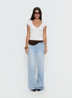 Baseline Cross Over Cap Sleeve Top Grey Marle - Image 7