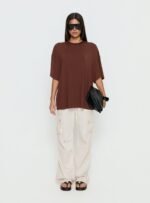 Kieryn Oversized Top Chocolate - Image 6