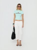 I Love Holidays Graphic Baby Tee Jelly Mint - Image 7