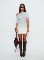 Emlynn Off Shoulder Top Blue Stripe - Image 7