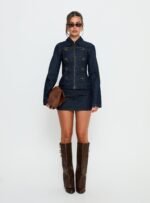 Cristen Cadet Denim Mini Skirt Indigo - Image 7