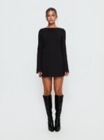 Alfalfa Long Sleeve Mini Dress Black - Image 6