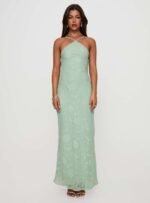 Zoelle Halter Maxi Dress Sage - Image 7