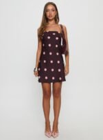 Phillipa Mini Dress Plum / Pink Polka Dot - Image 7