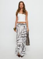 Kiden Split Maxi Skirt Zebra - Image 8