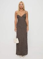Jorjana Maxi Dress Brown / White Polka Dot - Image 7