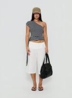 Lost Connection One Shoulder Top Multi Stripe - Image 7