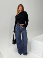Naylor Mid Rise Wide Leg Jeans Mid Blue Denim - Image 10