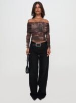 Good Taste Off Shoulder Long Sleeve Top Multi - Image 6