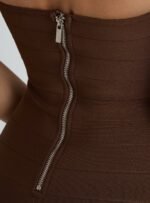 Justina Bandage Mini Dress Brown - Image 7