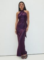 Rosaminta Halter Maxi Dress Plum - Image 6