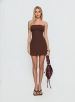 Baseline Strapless Mini Dress Chocolate - Image 7
