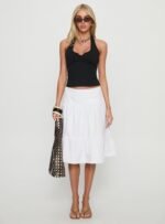 Cascades Low Rise Midi Skirt White - Image 7