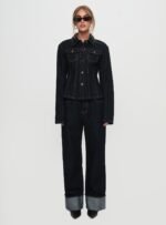Top Model Low Rise Straight Leg Cuffed Jean Dark Denim - Image 7