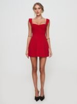 Landon Mini Dress Red - Image 7