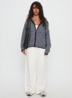 Brienna Zip Jacket Burgundy / Blue Stripe - Image 6