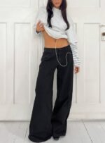 Supercut Low Rise Baggy Pleat Jeans Washed Black - Image 8
