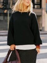 Harmony Balloon Sleeve Knit Sweater Black - Image 14