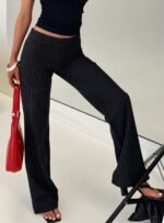 Socialista Pinstripe Trousers Black - Image 8