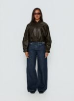 Paltrow Mid Rise Wide Leg Cargo Jeans Dark Blue Wash - Image 8