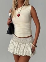 Sitting Pretty Bubble Hem Mini Skirt Polka Dot - Image 8