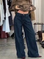 Naylor Mid Rise Wide Leg Jeans Mid Blue Denim - Image 13