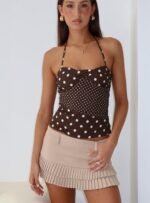 Deei Double Ruffle Mini Skort Oatmeal - Image 8