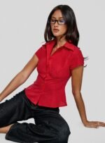 Cottesloe Blouse Top Red - Image 8
