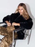 Super Trouper Faux Fur Jacket Black - Image 13
