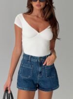 Take My Breath Denim Shorts Blue - Image 8
