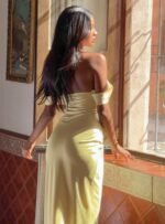 Azura Off The Shoulder Maxi Dress Yellow - Image 11