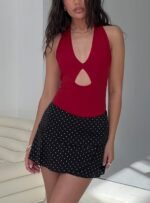 Sonsie Mini Skirt Black / White Polka - Image 8