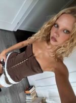 Jazzy Strapless Corset Top Chocolate - Image 12