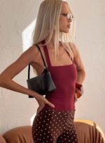 Ghisella Square Neck Halter Top Cherry - Image 8