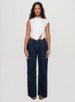 Darla Low Rise Straight Leg Jean Dark Blue Wash Petite - Image 6