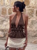 Movies End Halter Top Brown - Image 9