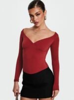 Loveydove Bodysuit Burgundy - Image 9