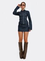 Cristen Cadet Denim Mini Skirt Indigo - Image 8