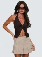 No Hard Feelings Twist Top Brown - Image 10