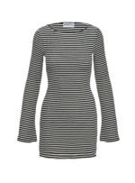 Bryanna Long Sleeve Mini Dress Black / White - Image 6