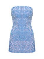 Caprina Sequin Mini Dress Light Blue - Image 6