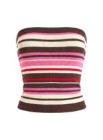 Cleoh Strapless Top Pink / Brown Stripe - Image 9