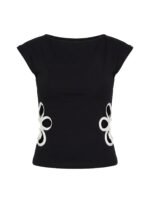 Currents Cut Out Detail Top Black - Image 14