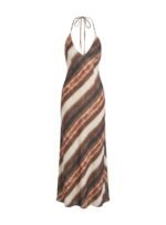 Esmira Halter Maxi Dress Brown Stripe - Image 10