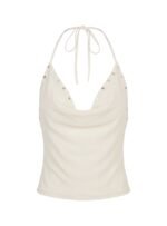 Gemmina Halter Sequin Top Cream - Image 12