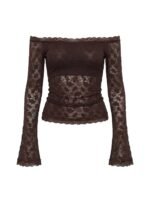 Mochapella Off The Shoulder Top Brown - Image 11