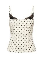Renaissance Corset Lace Top White Polka Dot - Image 11